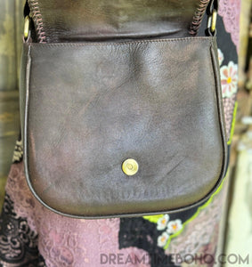 Handcrafted Leather Crossbody Bag Antique Brown-Crossbody Bag-Dreamtime Boho -Dreamtime Boho