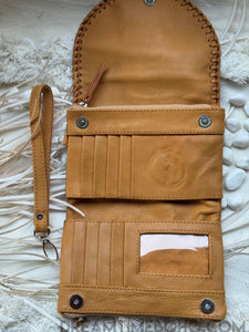 Midnight Rose Leather Purse Wallet Clutch Bag