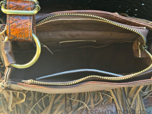 Desert Spirit Turquoise Fringe Crossbody Boho Bag-Handbags, Wallets & Cases-Dreamtime Boho -Dreamtime Boho