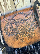 Load image into Gallery viewer, Hand Tooled Buffalo Vine Crossbody Leather Boho Bag-Boho Handbags-Dreamtime Boho-Dreamtime Boho