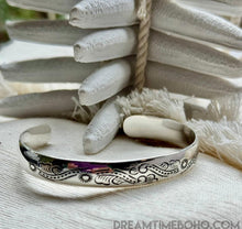Load image into Gallery viewer, Handcrafted 925 Sterling Silver Engraved Bangle - Wild Horizon-Apparel &amp; Accessories-Dreamtime Boho -Dreamtime Boho