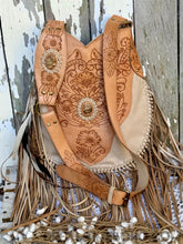 Load image into Gallery viewer, Fringe Crossbody Leather Boho Bag Goddess-Crossbody Bag-Dreamtime Boho-Natural-Dreamtime Boho