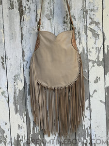 Fringe Crossbody Leather Boho Bag Goddess-Crossbody Bag-Dreamtime Boho-Natural-Dreamtime Boho