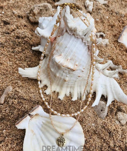 Island Glow Freshwater Pearl & Rose Gold Necklace-jewellery-Dreamtime Boho -Dreamtime Boho