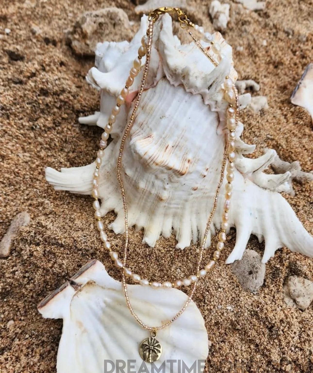 Island Glow Freshwater Pearl & Rose Gold Necklace-jewellery-Dreamtime Boho -Dreamtime Boho