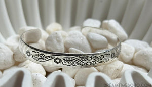 Handcrafted 925 Sterling Silver Engraved Bangle - Wild Horizon-Apparel & Accessories-Dreamtime Boho -Dreamtime Boho