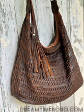 Load image into Gallery viewer, Gypsy Weave Slouch Bag Crossbody Leather Boho Bag-Handbags, Wallets &amp; Cases-Dreamtime Boho -Tan-Dreamtime Boho