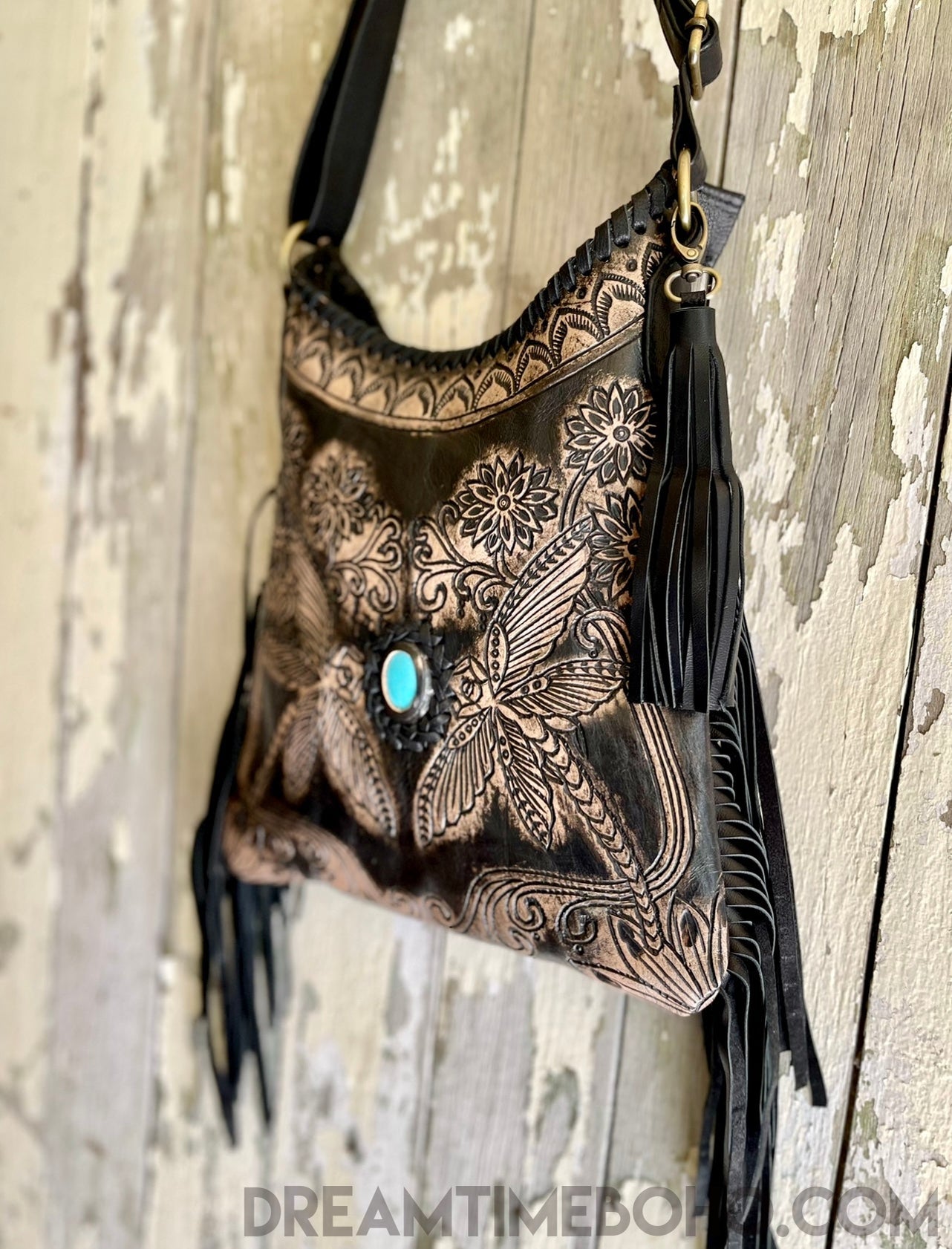 Dragonfly Top Handle Leather Bag Black | Bellorita | Wolf & Badger