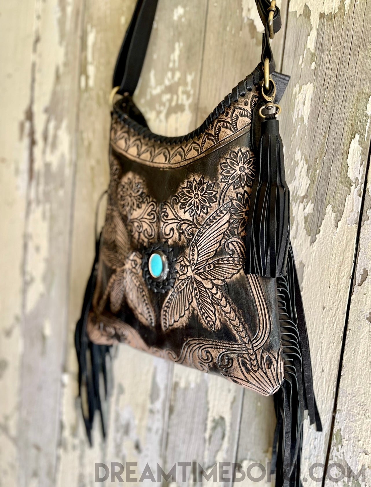 Dragonfly leather purse Clearance