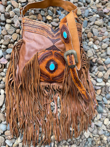 Handmade leather feather bag charm — hedgecomber’s handmade