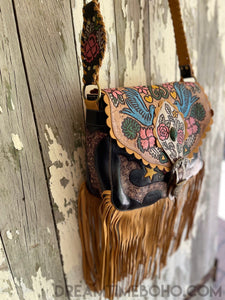 Gypsy Weave Leather Fringed Boho Bag – Dreamtime Boho