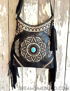 Shaylee Hand Carved Fringed Leather Boho Bag – Dreamtime Boho