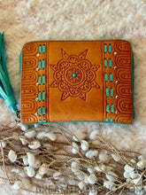 Load image into Gallery viewer, Mandala Leather Boho Wallet Purse Mint Green-Wallet Purse-Dreamtime Boho-Dreamtime Boho