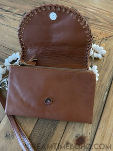 Midnight Rose Turquoise Leather Purse Wallet Clutch Bag-Handbags, Wallets & Cases-Dreamtime Boho-Dreamtime Boho