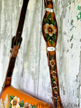 Load image into Gallery viewer, Bee Story Hand-Tooled Leather Crossbody Bag – Hand Painted Floral Bee Design-Handbags, Wallets &amp; Cases-Dreamtime Boho -Dreamtime Boho