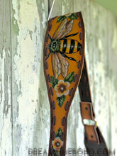Load image into Gallery viewer, Bee Story Hand-Tooled Leather Crossbody Bag – Hand Painted Floral Bee Design-Handbags, Wallets &amp; Cases-Dreamtime Boho -Dreamtime Boho