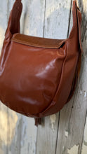 Load image into Gallery viewer, Brown genuine leather crossbody bag rear view soft leather adjustable strap boho handbag