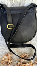 Load image into Gallery viewer, Back view of Celeste leather crossbody bag with adjustable black leather strap
