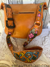 Load image into Gallery viewer, Luxe Love Story Hand Tooled Leather Crossbody Boho Bag - Tan-Handbags, Wallets &amp; Cases-Dreamtime Boho -Dreamtime Boho