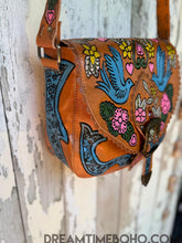 Load image into Gallery viewer, Luxe Love Story Hand Tooled Leather Crossbody Boho Bag - Tan-Handbags, Wallets &amp; Cases-Dreamtime Boho -Dreamtime Boho