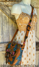 Load image into Gallery viewer, Luxe Love Story Hand Tooled Leather Crossbody Boho Bag - Tan-Handbags, Wallets &amp; Cases-Dreamtime Boho -Dreamtime Boho