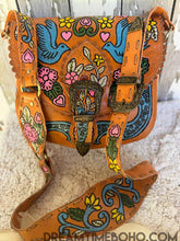 Load image into Gallery viewer, Luxe Love Story Hand Tooled Leather Crossbody Boho Bag - Tan-Handbags, Wallets &amp; Cases-Dreamtime Boho -Dreamtime Boho