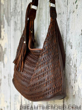 Load image into Gallery viewer, Gypsy Weave Slouch Bag Crossbody Leather Boho Bag-Handbags, Wallets &amp; Cases-Dreamtime Boho -Tan-Dreamtime Boho