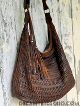 Load image into Gallery viewer, Gypsy Weave Slouch Bag Crossbody Leather Boho Bag-Handbags, Wallets &amp; Cases-Dreamtime Boho -Antique Brown-Dreamtime Boho