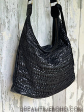 Load image into Gallery viewer, Gypsy Weave Slouch Bag Crossbody Leather Boho Bag-Handbags, Wallets &amp; Cases-Dreamtime Boho -Black-Dreamtime Boho