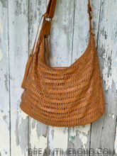 Load image into Gallery viewer, Gypsy Weave Slouch Bag Crossbody Leather Boho Bag-Handbags, Wallets &amp; Cases-Dreamtime Boho -Tan-Dreamtime Boho