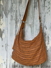 Load image into Gallery viewer, Gypsy Weave Slouch Bag Crossbody Leather Boho Bag-Handbags, Wallets &amp; Cases-Dreamtime Boho -Tan-Dreamtime Boho
