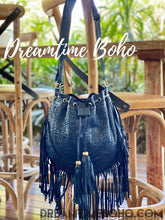 Load image into Gallery viewer, Gypsy Weave Fringe Leather Boho Bag-Handbags, Wallets &amp; Cases-Dreamtime Boho-Black-Dreamtime Boho