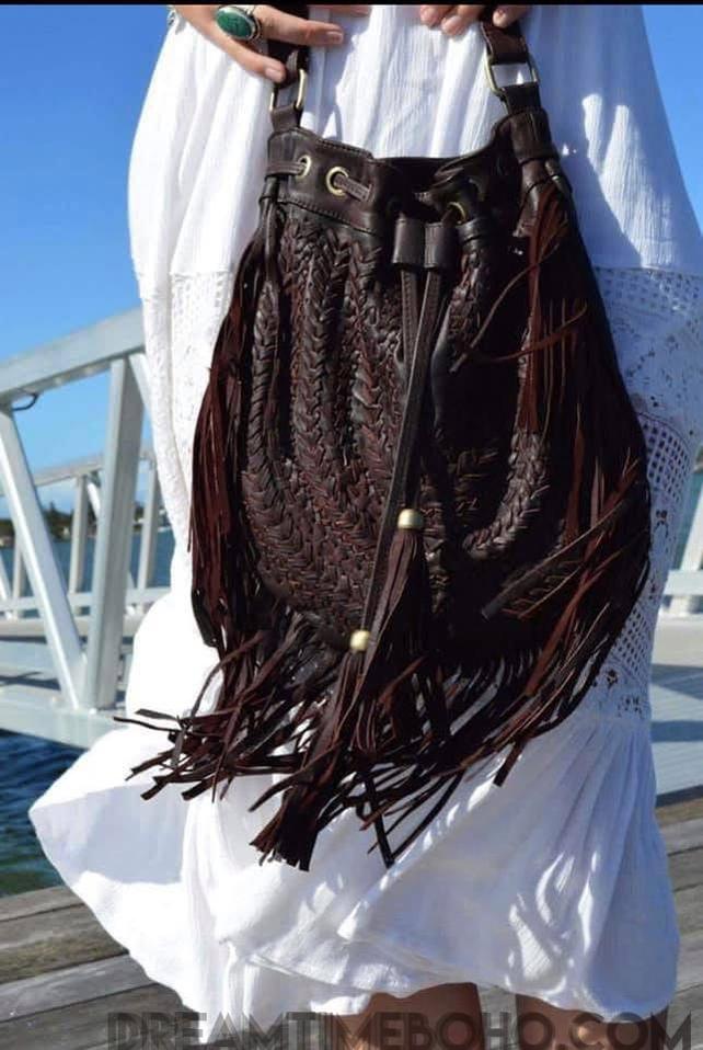 Gypsy Weave Fringe Leather Boho Bag – Dreamtime Boho