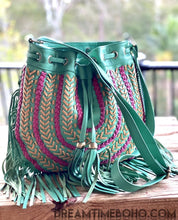 Load image into Gallery viewer, Gypsy Weave Fringe Leather Boho Bag-Handbags, Wallets &amp; Cases-Dreamtime Boho-Black-Dreamtime Boho