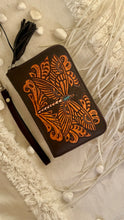 Load image into Gallery viewer, Brown handcrafted genuine leather dragonfly wallet with detailed hand-tooled dragonfly design