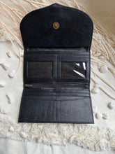 Load image into Gallery viewer, Handcrafted leather boho wallet purse interior with card slots and everyday storage compartments