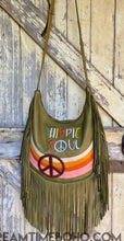 Load image into Gallery viewer, Hippie Soul Leather Fringe Boho Bag -Olive Green-Leather Crossbody Bag-Dreamtime Boho -Dreamtime Boho