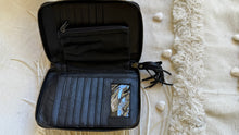 Load image into Gallery viewer, Large leather wallet purse open showing zip compartments, card slots and spacious interior storage