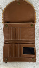 Load image into Gallery viewer, Lilac Love Story genuine leather wallet showing card slots, compartment.