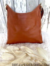 Load image into Gallery viewer, Mandala Sunstone Hand Tooled Leather Crossbody Boho Bag-Crossbody Bag-Dreamtime Boho -Brown-Dreamtime Boho
