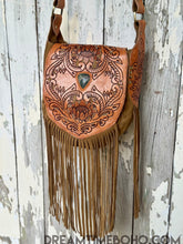 Load image into Gallery viewer, Tan Suede Fringe Boho Leather Bag – Shakira-Apparel &amp; Accessories-Dreamtime Boho -Dreamtime Boho