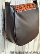 Load image into Gallery viewer, Tiger Spirit Hand Painted &amp; Hand Tooled Leather Crossbody Boho Bag-Handbags, Wallets &amp; Cases-Dreamtime Boho -Dreamtime Boho