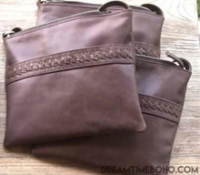 Load image into Gallery viewer, Coastal Leather Cross Body Bag-Leather Crossbody Bag-Dreamtime Boho-Chocolate-Dreamtime Boho
