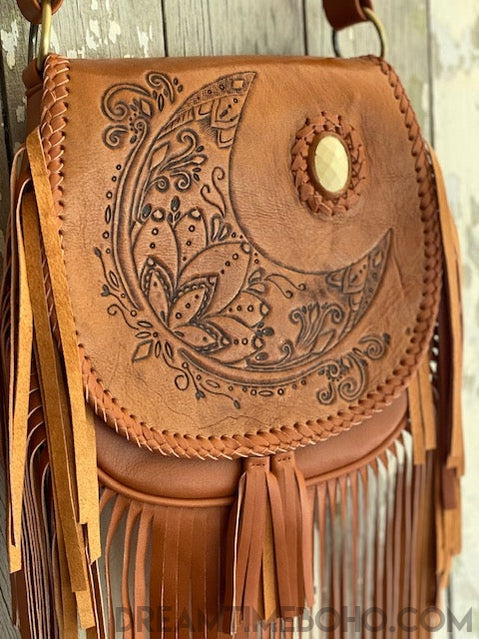 Western Leather Purse With Fringe For Women Boho Purses With Rivets –  igemstonejewelry