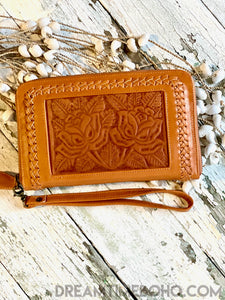 Gypsy Rose Leather Boho Wallet Purse-Apparel & Accessories-Dreamtime Boho-Light tan-Dreamtime Boho