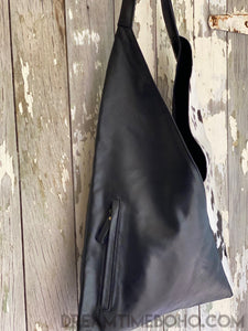 Soft Lush Shoulder Bag Juno Leather Boho Bag-Leather Shoulder Bag-Dreamtime Boho-Black-Dreamtime Boho