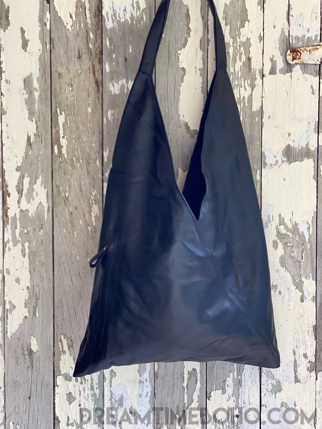 Soft Lush Shoulder Bag Juno Leather Boho Bag-Leather Shoulder Bag-Dreamtime Boho-Black-Dreamtime Boho