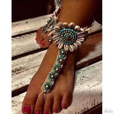 Bohemian Beaded Barefoot Sandals-Barefoot Sandals-Dreamtime Boho-Dreamtime Boho