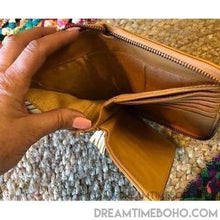 Load image into Gallery viewer, Free Spirit Boho Leather Wallet Purse Turquoise Stone Detail - Small-Leather Wallet-Dreamtime Boho-Dreamtime Boho