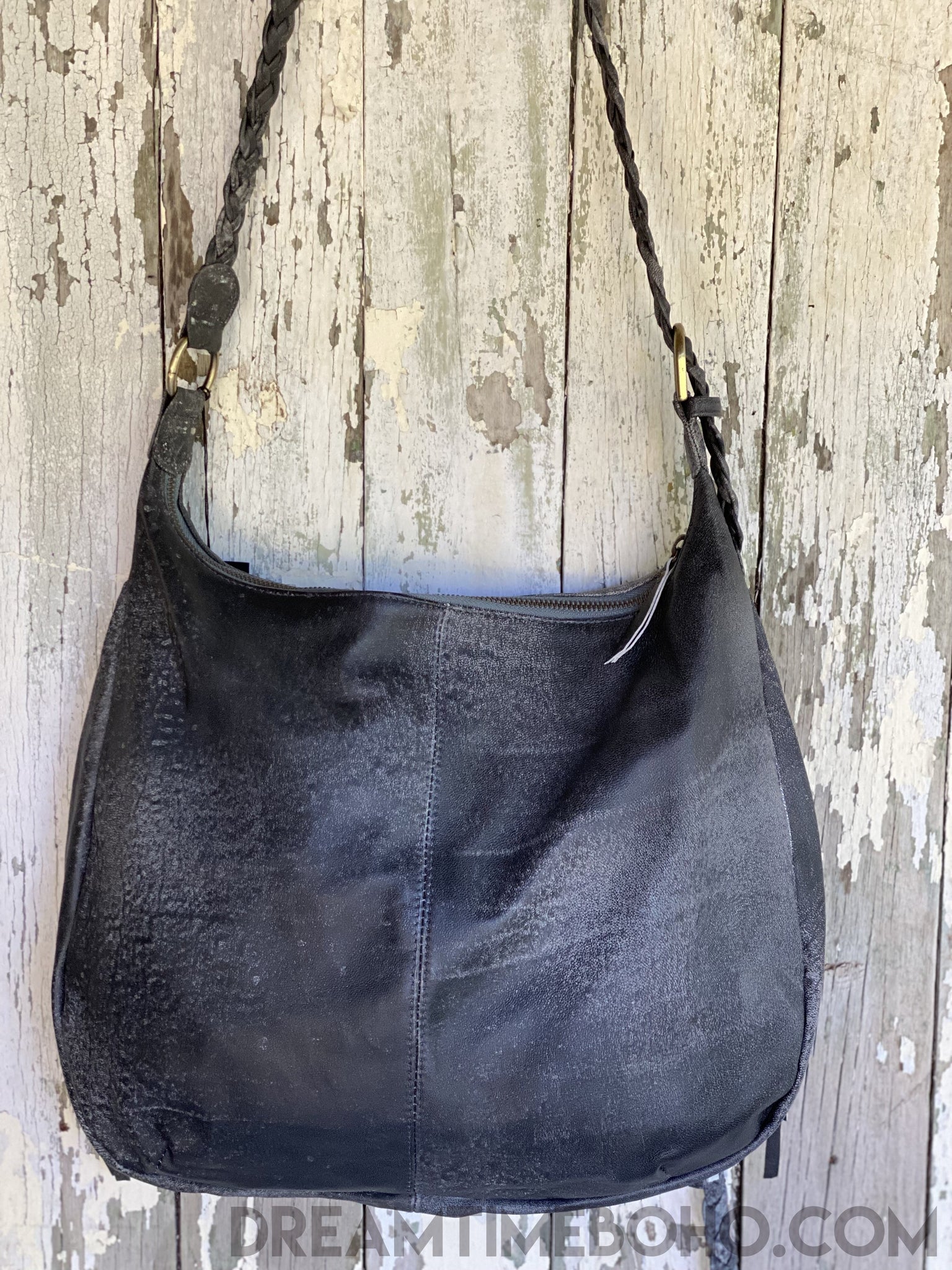 Vintage Boho Leather Fringe Crossbody Bag